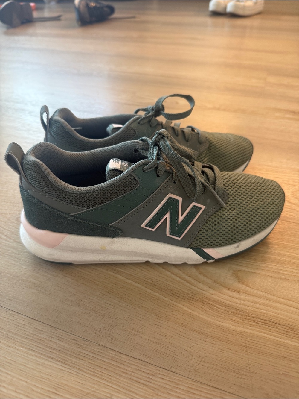 New Balance Sage Green Mesh Athletic Sneakers